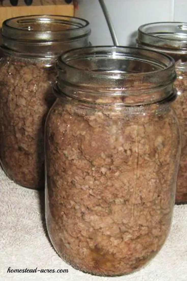 Canning ground beef | www.homestead-acres.com