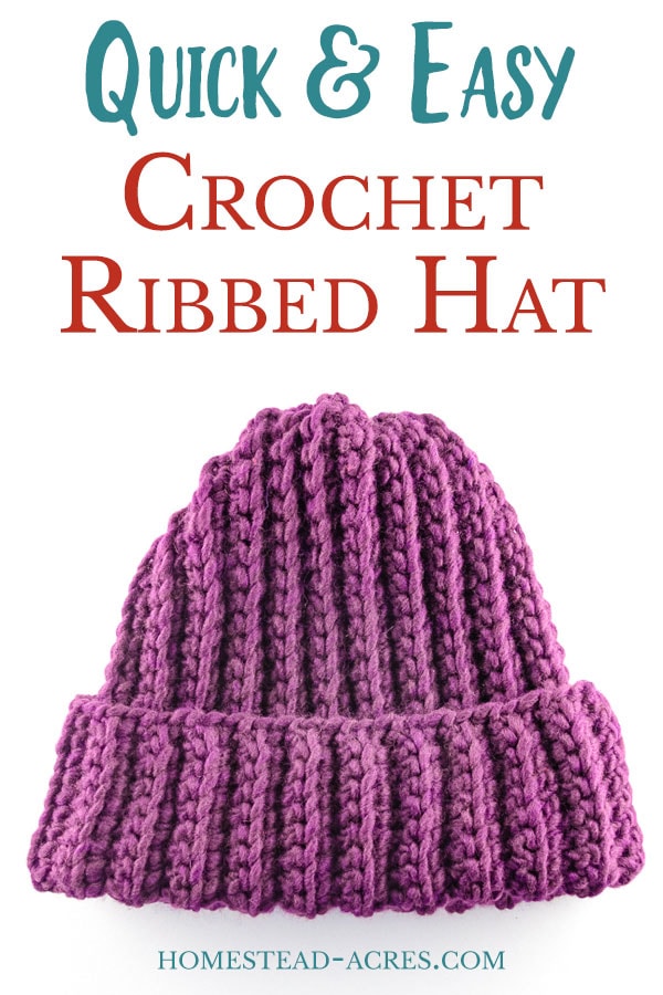 Free Crochet Ribbed Hat Pattern Homestead Acres free-crochet-ribbed-hat-pattern-homestead-acres
