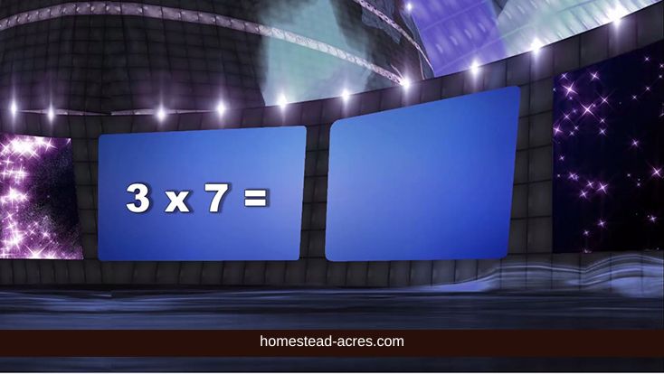 Math flashcard game in the video.