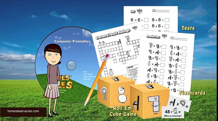 Collage image of math tests, flashcards, and cubes.