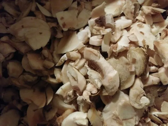 Sliced Mushrooms in a bowl.