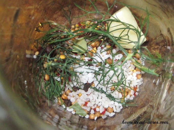 Pickling spices in a canning jar | www.homestead-acres.com