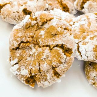 Thick and chewy Ginger molasses crinkle cookies | www.homestead-acres.com