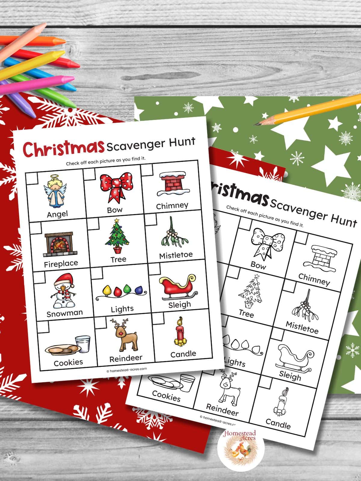 Sample image of printable Christmas scavenger hunt.