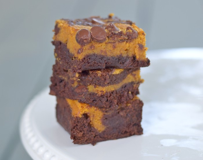 Easy pumpkin swirl brownies