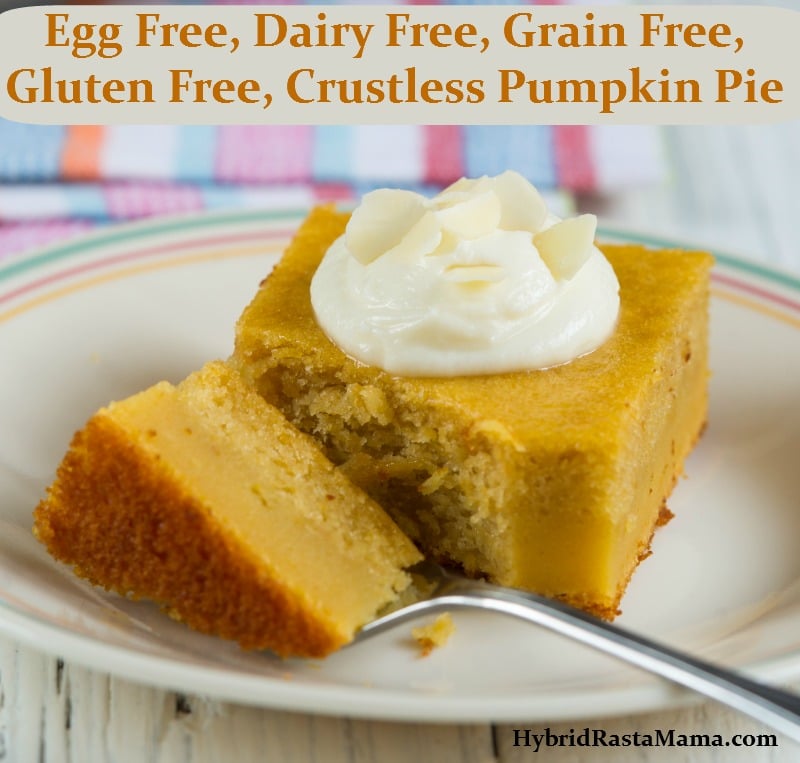 Egg Free Dairy Free Grain Free Gluten Free Crustless Pumpkin Pie