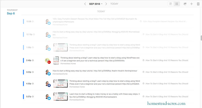 CoSchedule Content Calendar List View