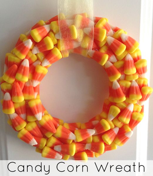 Fall candy corn wreath.
