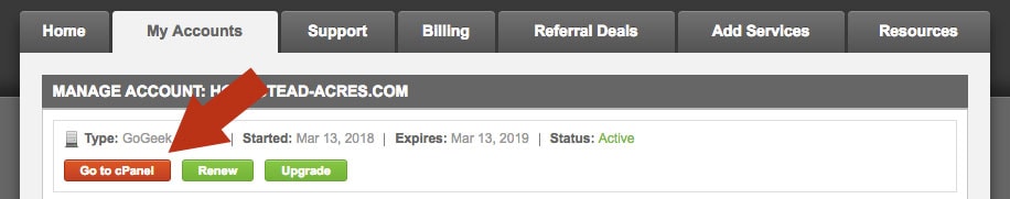 Open Your cPanel In Hosting