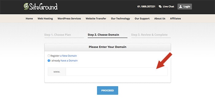 Step 2 Enter A Domain Name