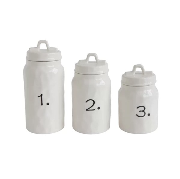 Ceramic Canister Number 3 Piece Kitchen Canister Set