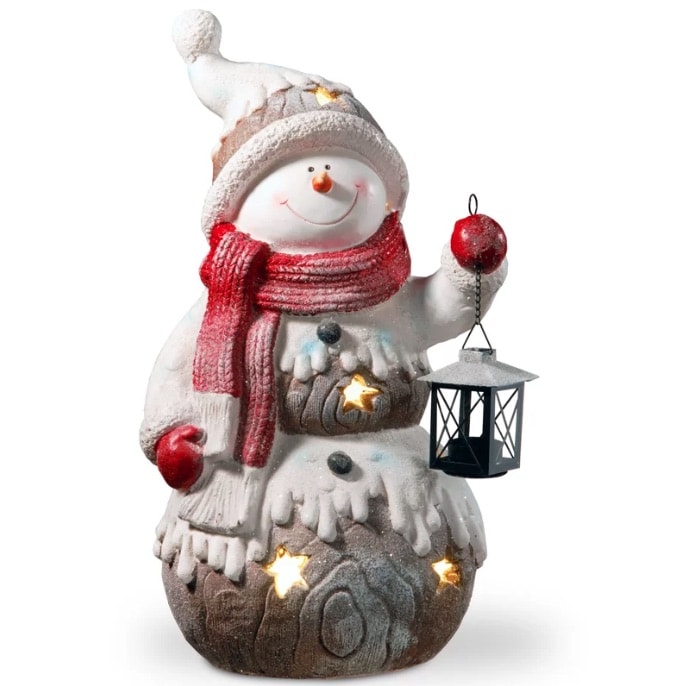 21 inch Lighted Snowman Decor Figurine