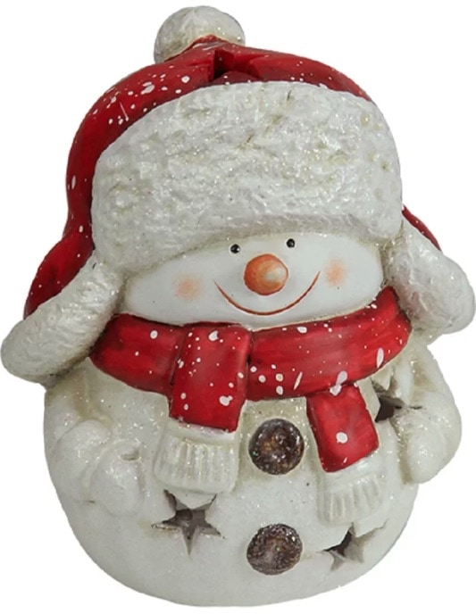 Christmas Morning Ceramic Snowman Votive