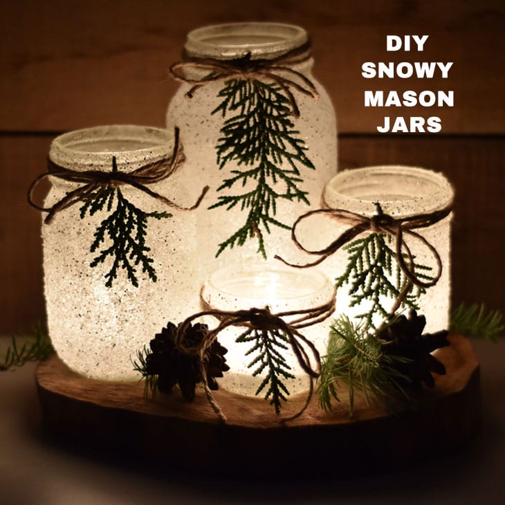 DIY Snowy Mason Jars