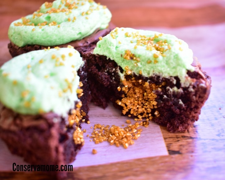 Pot o Gold Brownie Cupcakes