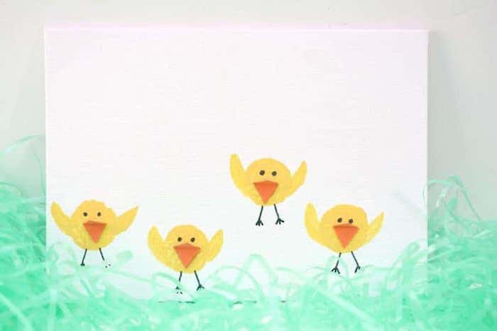 Wine cork Easter chicks craft.
