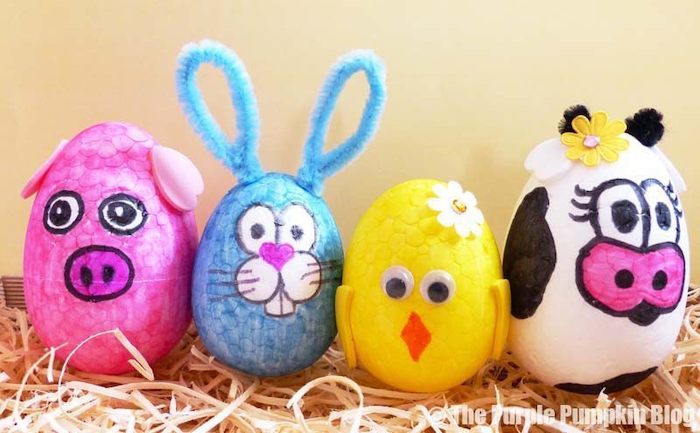 Easter egg painted animals.