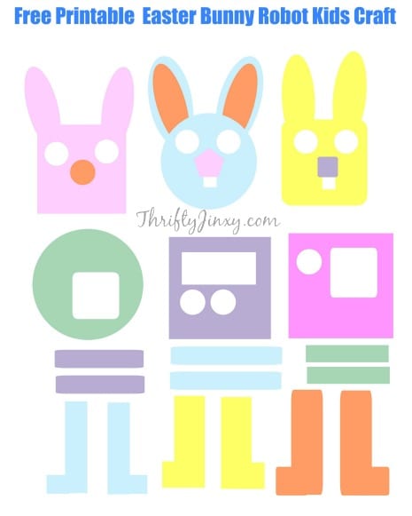 Robot Bunny craft printable.