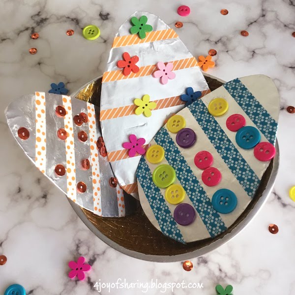 Foil covered Easter egg craft.