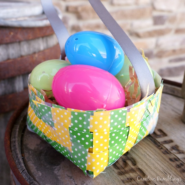 Easy DIY weaved Easter basket.