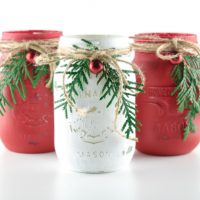 Painted Christmas Mason Jars
