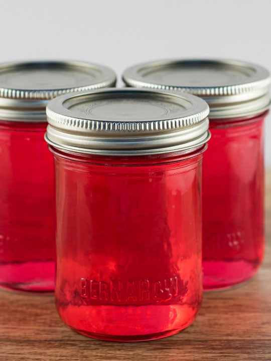 3 Jars of peony jelly.