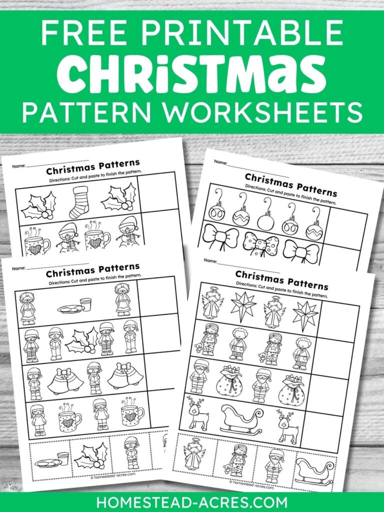 Free printable Christmas pattern worksheets.