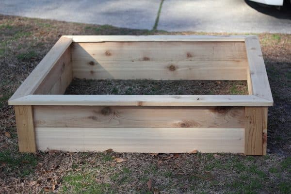 DIY 4x4 square foot garden bed.