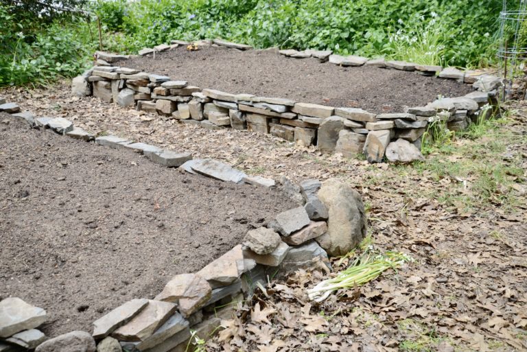 DIY rock garden beds.