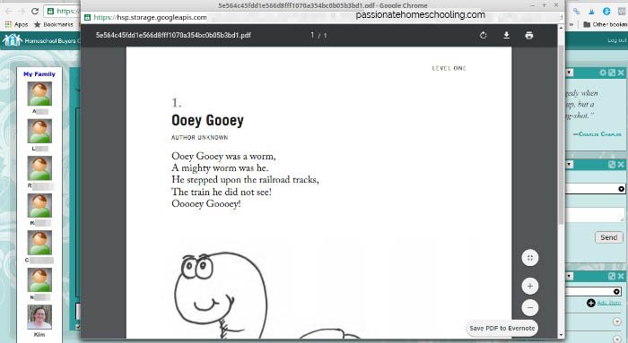 IEW Lesson plan poetry sample.