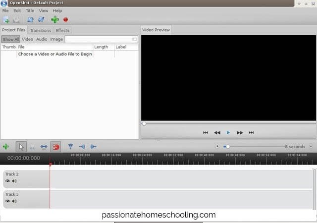 Video editing area in Openshot.