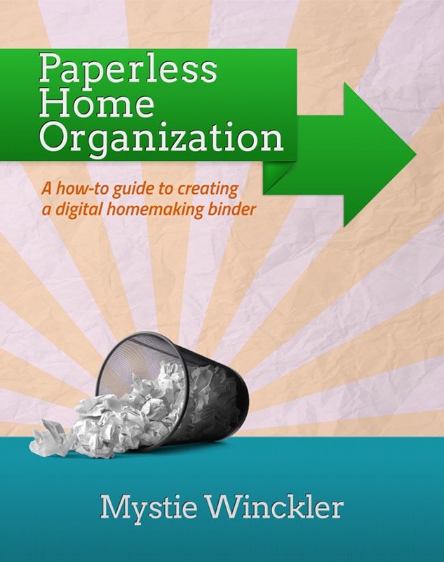 Book cover for Paperless Home Organization.