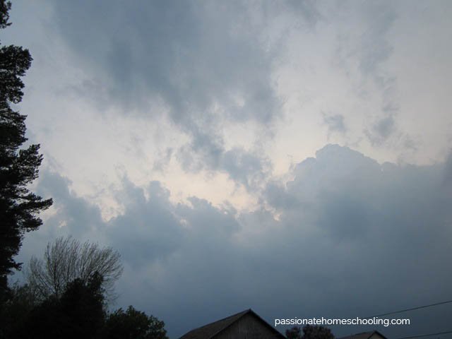 Dark storm clouds rolling in.