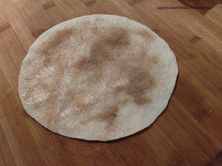 Tortillas with cinnamon sugar.