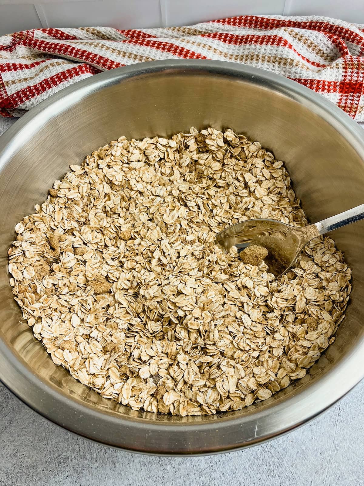 Dry ingredients are mixed together.
