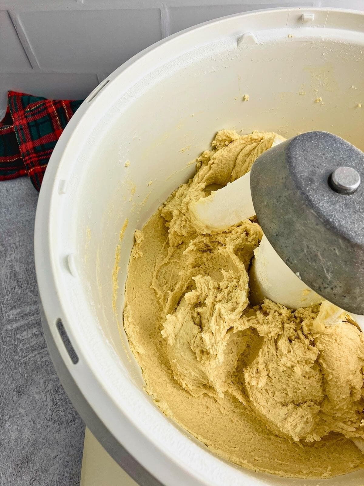 Dry ingredients were mixed in to make a soft cookie dough.