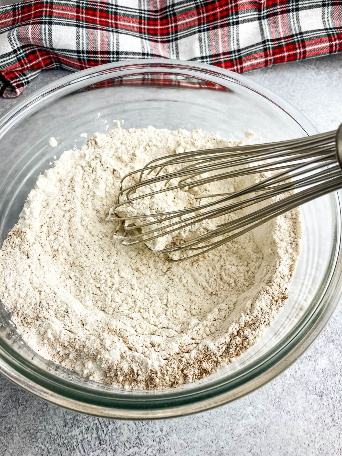 Dry ingredients whisked together.