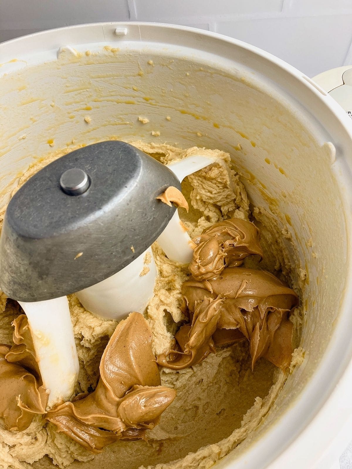 Peanut butter was added to the cookie dough.