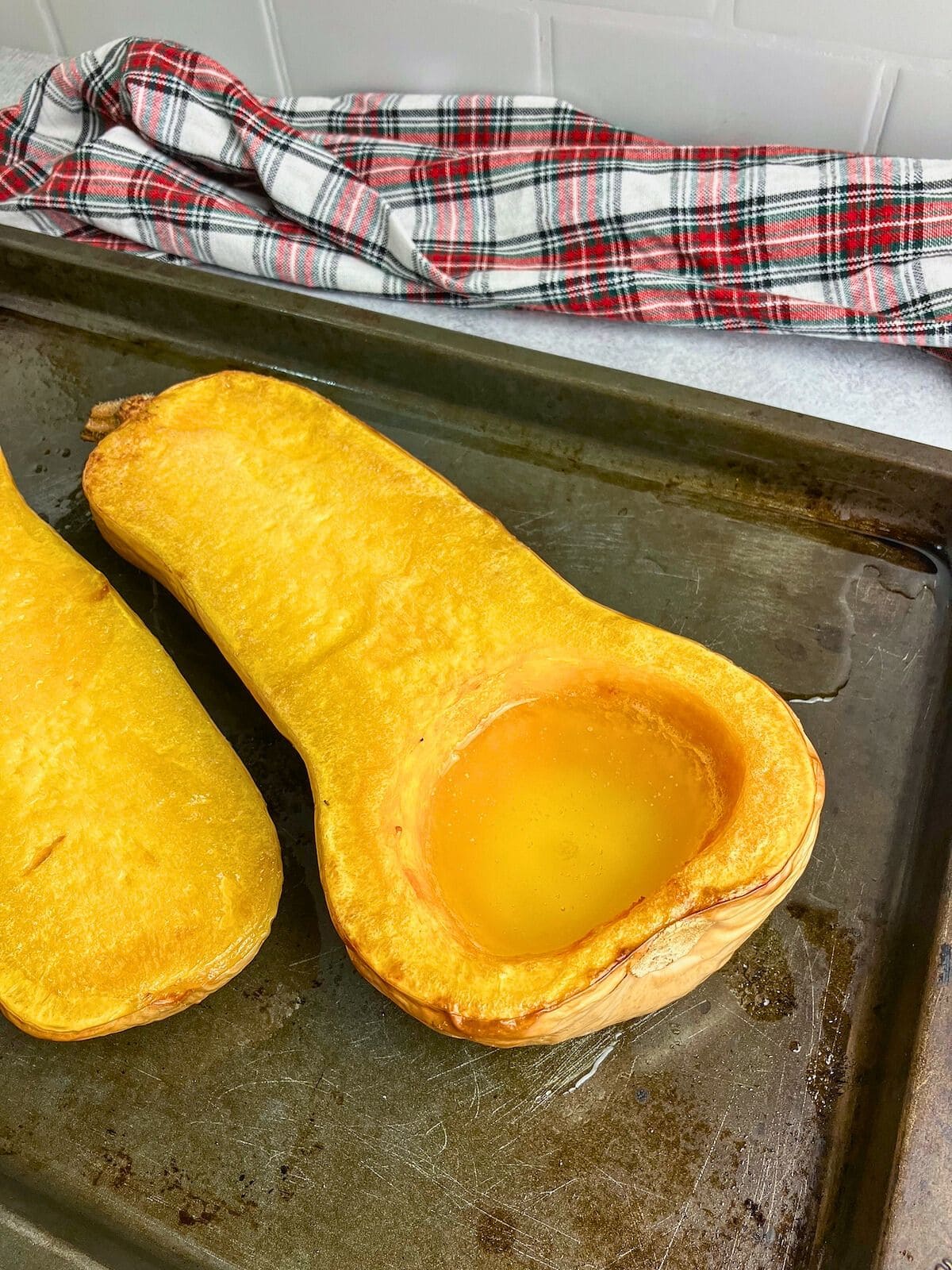 Butternut squash baked with butter.