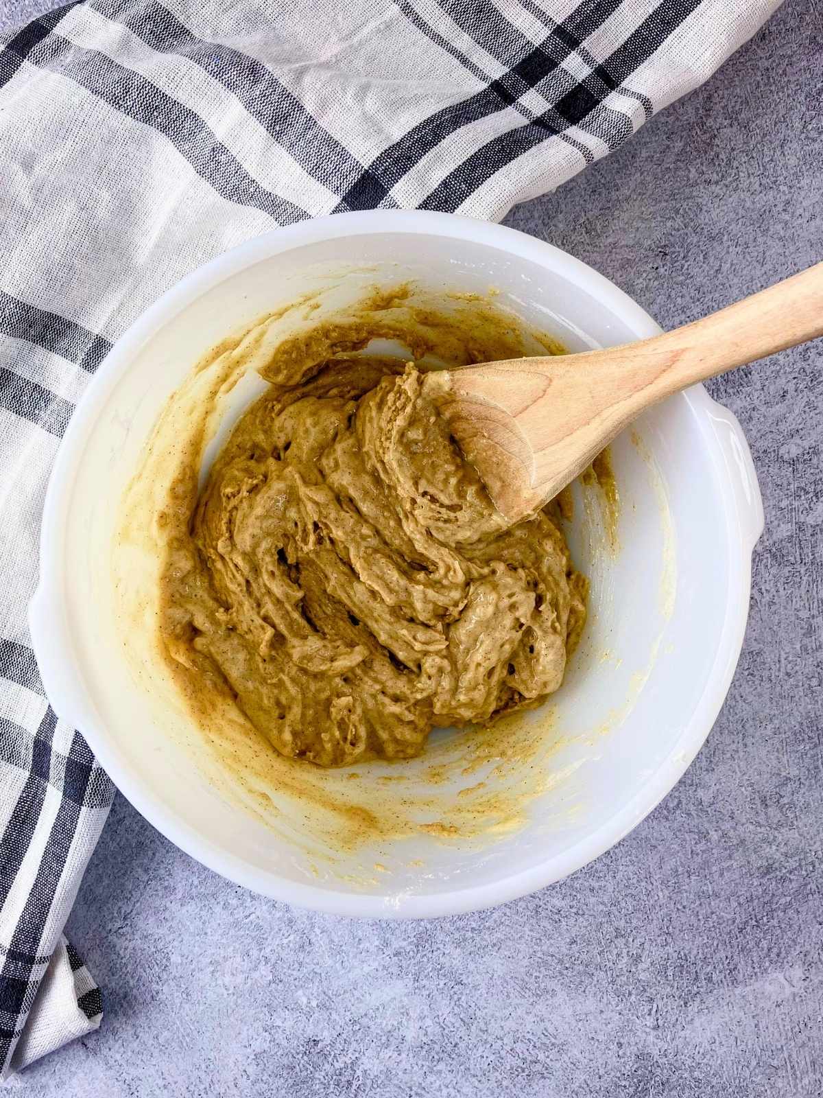 Wet and dry ingredients were mixed together.