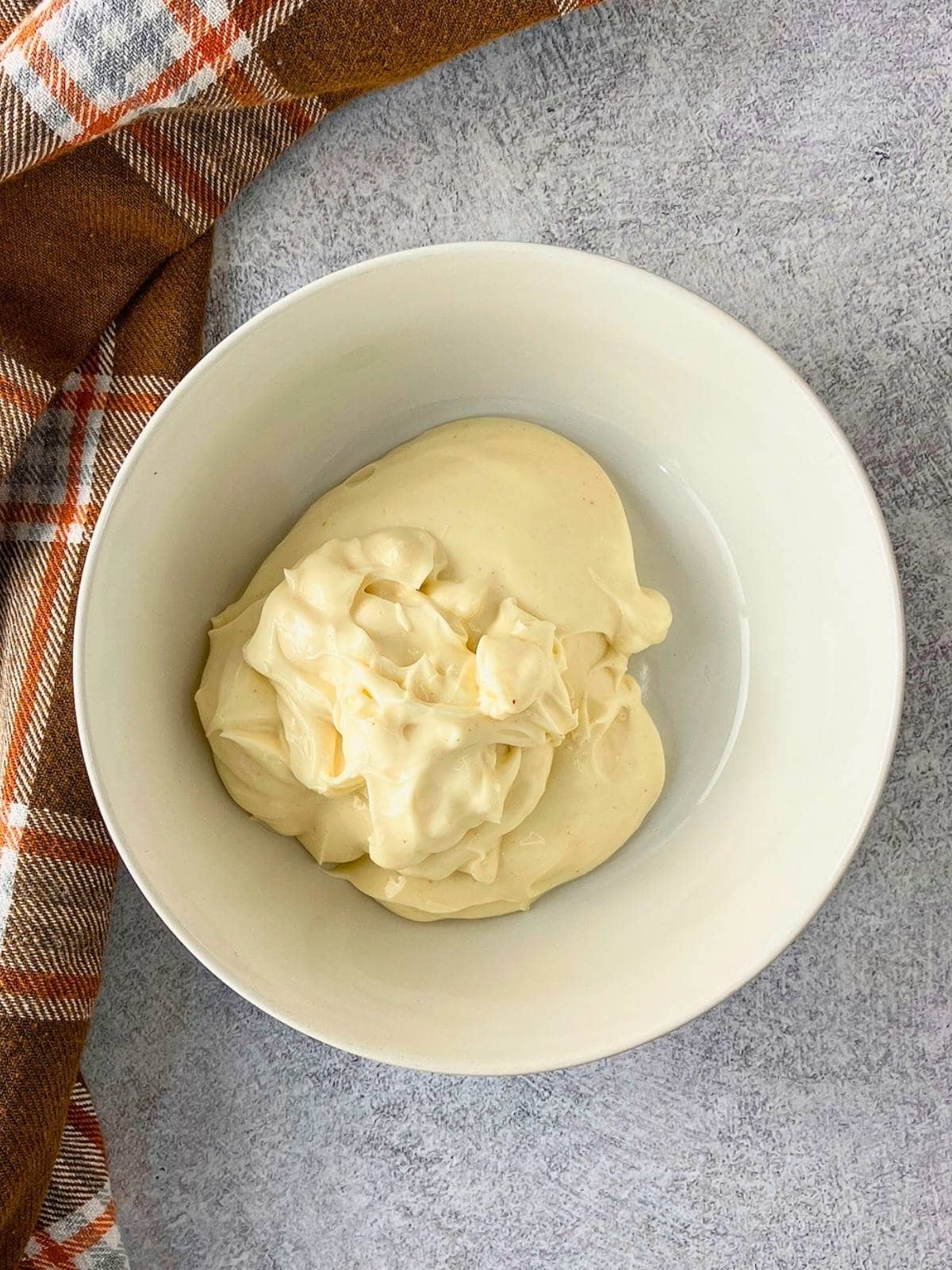 Miracle Whip in a small mixing bowl.