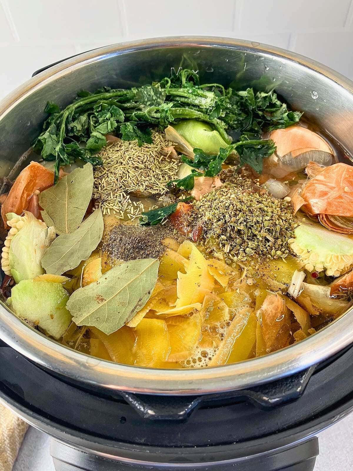 The seasonings were added to the pot.