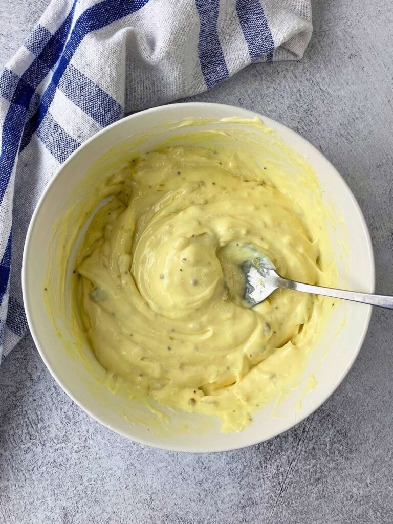 The dressing was mixed together.